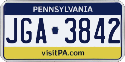 PA license plate JGA3842