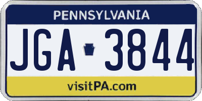 PA license plate JGA3844
