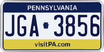 PA license plate JGA3856