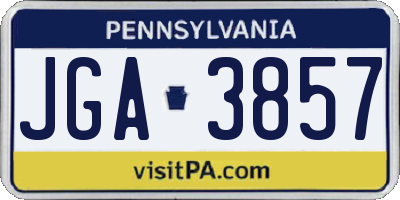PA license plate JGA3857