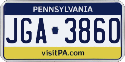 PA license plate JGA3860