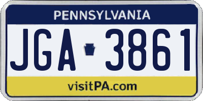 PA license plate JGA3861