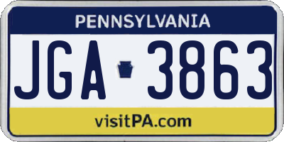 PA license plate JGA3863