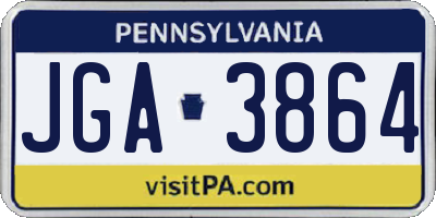 PA license plate JGA3864