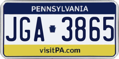 PA license plate JGA3865