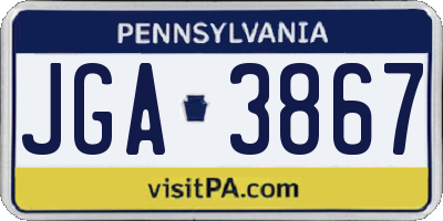 PA license plate JGA3867