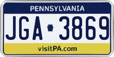 PA license plate JGA3869