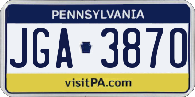 PA license plate JGA3870