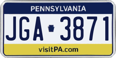 PA license plate JGA3871