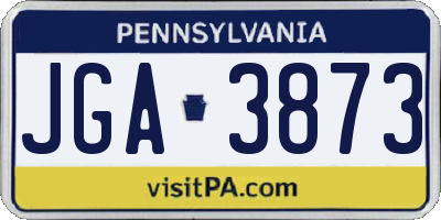 PA license plate JGA3873