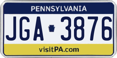 PA license plate JGA3876