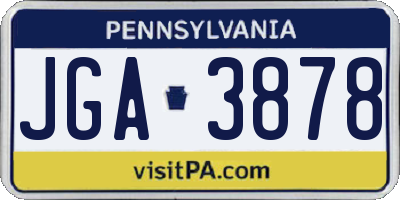PA license plate JGA3878