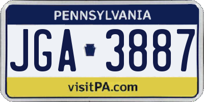 PA license plate JGA3887