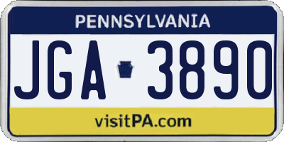 PA license plate JGA3890