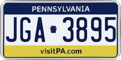 PA license plate JGA3895