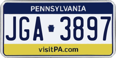 PA license plate JGA3897