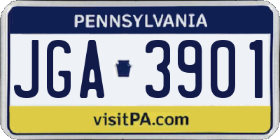 PA license plate JGA3901