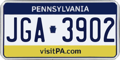PA license plate JGA3902