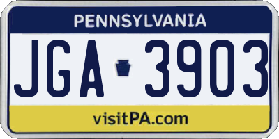 PA license plate JGA3903