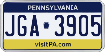 PA license plate JGA3905