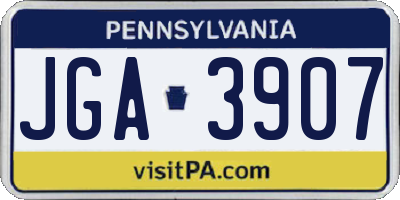 PA license plate JGA3907