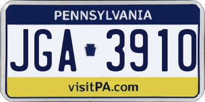 PA license plate JGA3910