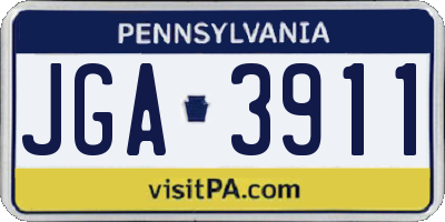 PA license plate JGA3911