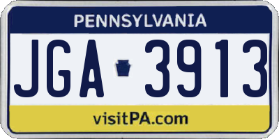 PA license plate JGA3913