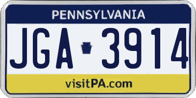 PA license plate JGA3914