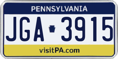 PA license plate JGA3915