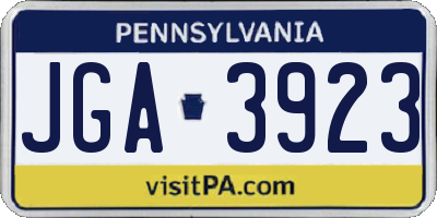 PA license plate JGA3923
