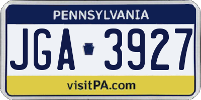 PA license plate JGA3927