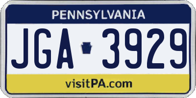PA license plate JGA3929