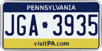 PA license plate JGA3935