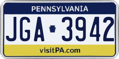PA license plate JGA3942