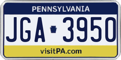 PA license plate JGA3950
