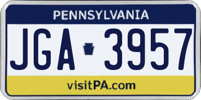 PA license plate JGA3957