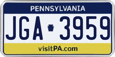 PA license plate JGA3959