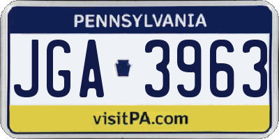 PA license plate JGA3963