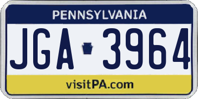 PA license plate JGA3964