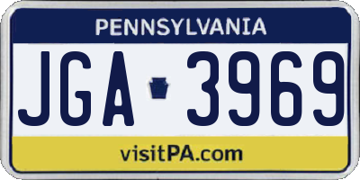 PA license plate JGA3969