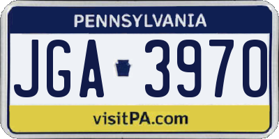 PA license plate JGA3970