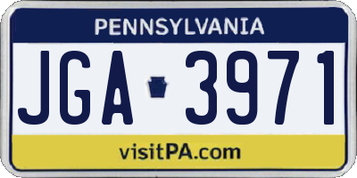 PA license plate JGA3971