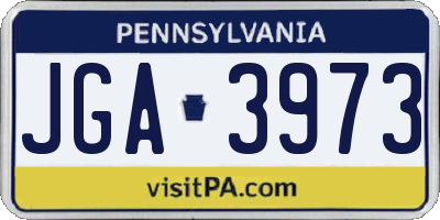 PA license plate JGA3973