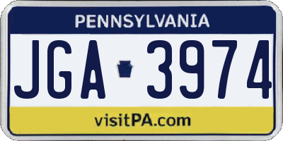 PA license plate JGA3974