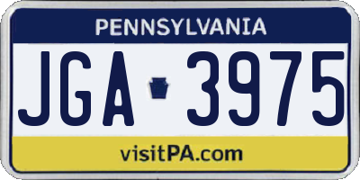 PA license plate JGA3975