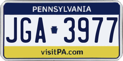 PA license plate JGA3977