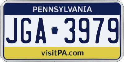 PA license plate JGA3979