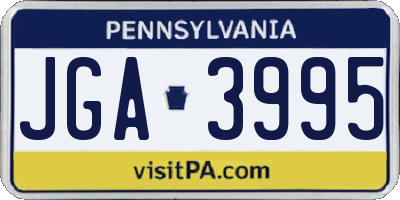 PA license plate JGA3995