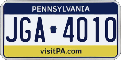 PA license plate JGA4010
